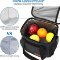 Femuar Reusable Lunch Box for Men/Women - Insulated Lunch Bag Leakproof Lunchbox for Work Office Picnic Beach - Freezable Lunch Cooler Bag with Adjustable Shoulder Strap - Black