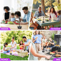 Fly Fans for Tables, Fly Repellent Fan Outdoor Indoor Keep Flies Away, Fly Repellent Fans for Tables with Holographic Blades for Picnic, Party, Restaurant, Kitchen, and BBQ, 4 Pack Black