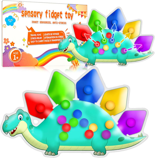 Valentine Day Gift for Toddler Boys Dinosaur Color Sorting Sensory Toy Roadtrip Travel Essenstial Dementia Fine Motor Autism Fidget Preschool Classroom Activities for Kid Easter Basket Stuffer