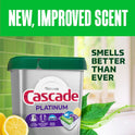 Cascade Platinum Dishwasher Pods, Dishwasher Detergent, Dish Detergent Soap, Lemon, 59 Count