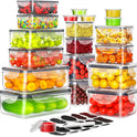 40 PCS Food Storage Containers with Lids Airtight (20 Containers & 20 Lids), Plastic Storage Meal Prep Container-Stackable 100% Leakproof & Microwave Organization and Storage Sets, Lunch Containers