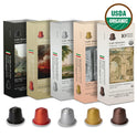 Organic USDA Café Romano Coffee Aluminum Espresso Pods For Nespresso Original Machine 100 Pack Italian Espresso Coffee (Variety pack)