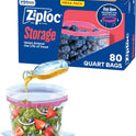 Ziploc Gallon Food Storage Slider Bags, Power Shield Technology for More Durability, 104 Bags Total