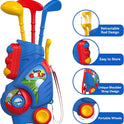 Liberry Toddler Golf Set, Upgraded Kids Golf Cart with Unique Shoulder Strap Design, Indoor Outdoor Sports Toys Gifts for Boys Girls 1 2 3 4 Years Old