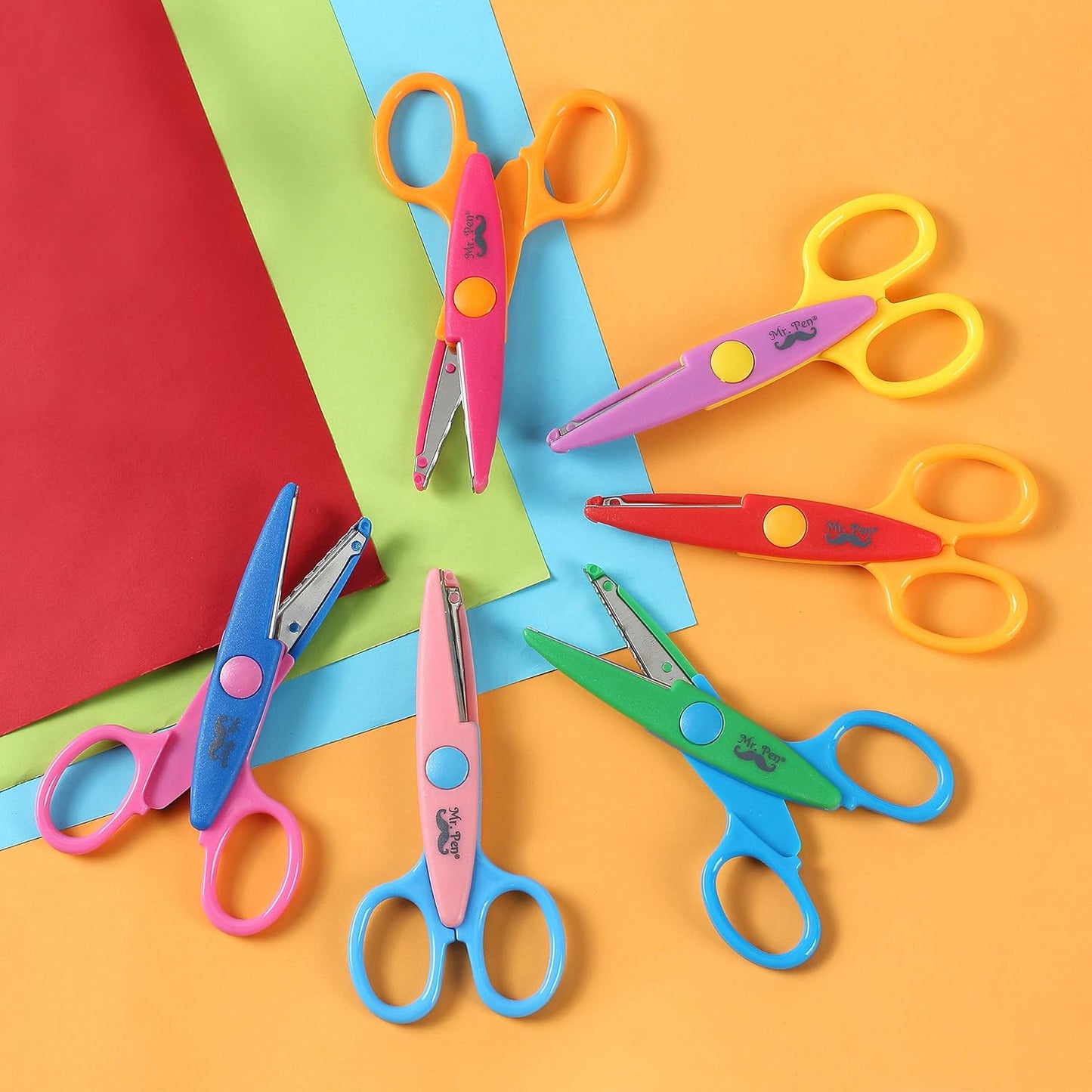 Mr. Pen Craft Scissors - Decorative Edge, 6 Pack, Zig Zag, Scrapbooking, Fancy, Pattern, Design
