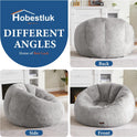Hobestluk Bean Bag Chairs Large Bean Bag Couch for Adults Stuffed Sofa Chair Comfy Giant Bean Bag Chair with Spacious Design for Reading, Playing or Relaxing (Grey)