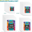 KEFF 24-Pack Canvas for Painting, 6 of 5x7, 8x10, 9x12,11x14 Painting Canvas Boards, Art Supplies for Adults & Kids - 100% Cotton Primed Canvases for Painting Acrylic, Oil, Watercolor, Tempera