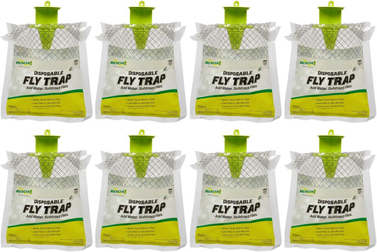 RESCUE! Outdoor Disposable Hanging Fly Trap - 8 Traps