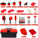 35Pcs Car Detailing Kit, Car Cleaning Kit with Windshield Cleaning Tool and Tool Box, Interior & Exterior Auto Care Supplies and Brushes (B：35PCS-R)