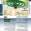 W4W Mosquito Repellent Coils - Outdoor Use Reaches Up to 10 feet - Each Burns for 5-7 Hours (Three Pack Contains 12 coils & 6 Stands)