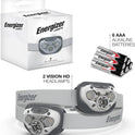 Energizer LED Headlamp PRO (2-Pack), IPX4 Water Resistant Headlamps, High-Performance Head Light for Outdoors, Camping, Running, Storm, Survival LED Light for Emergencies (Batteries Included)