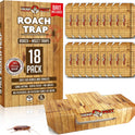 Roach Traps Indoor Sticky (18 Pack) - Glue Traps for Roaches Bug Traps with Roach Bait Traps - Long Lasting Non-Toxic Children and Pet Friendly - Trap a Pest