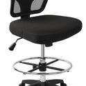 Armless Drafting Chair Tall Office Chair Adjustable Height High Back Ergonomic Desk Chair Drafting Stool Rolling Bar Stools Chairs with Footrest and Wheels