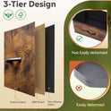 WLIVE Dresser with 4 Drawers, Fabric Storage Tower, Organizer Unit for Bedroom, Hallway, Entryway, Closets, Sturdy Steel Frame, Wood Top, Easy Pull Handle, Rustic Brown Wood Grain Print