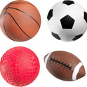 Bedwina Sports Balls for Kids & Toddlers - 5-inch Sports Balls Set Includes Football, Small Soccer Ball, Basketball, and Playground Balls, Fun Indoors & Outdoor Toys (Hand Pump Included)
