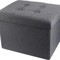 ALASDO Storage Ottoman Footrest Stool Small Ottoman with Storage Foldable Ottomans Foot Rest Footstool Bench for Living Room 17x13x13inches Grey