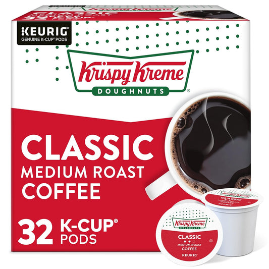 Krispy Kreme Classic, Single-Serve Keurig K-Cup Pods, Medium Roast Coffee, 32 Count