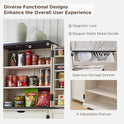 ACCOHOHO 72" Tall Kitchen Pantry, Farmhouse Storage Cabinet with Barn Doors, Organizer, Drawer and Adjustable Shelves, Rustic Wood Cupboard for Kitchen, Dining Room, Bathroom, Off White