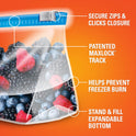 Hefty Slider Freezer Kitchen Storage Bags, Quart Size, 74 Count
