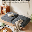 Pipishell Convertible Futon Sofa Bed,66" Corduroy Futon Couch with Adjustable Backrest and Armrests, Recliner Sleeper Sofa for Small Spaces, Play Room or Office, Grey