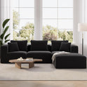 Novilla 106" Modular Sectional Sofa, Modern Cloud Sectional Couch with Smarts Coil Support, L-Shape Boneless Couch for Living Room Apartments Bedroom, No Assembly Required (3 Seater + 1 Ottoman)