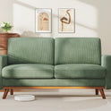 Vesgantti 68" Loveseat Sofa - Green, Comfy Corduroy with Spring Cushion, Solid Wood Frame, Modern Deep Seat, Bedroom & Living Room, Office Couch