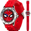 Spiderman Time Teacher Watch for Kids - Red Silicone Strap, Easy-to-Read Dial, Water Resistant, with Special Tin