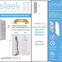 Sleek Socket Original & Patented Flat Ultra-Thin Outlet Concealer with Extension Cord Kit, Multi Outlets Power Strip, Ideal for Home Improvement, Hide Bulky and Messy Cords, 3ft