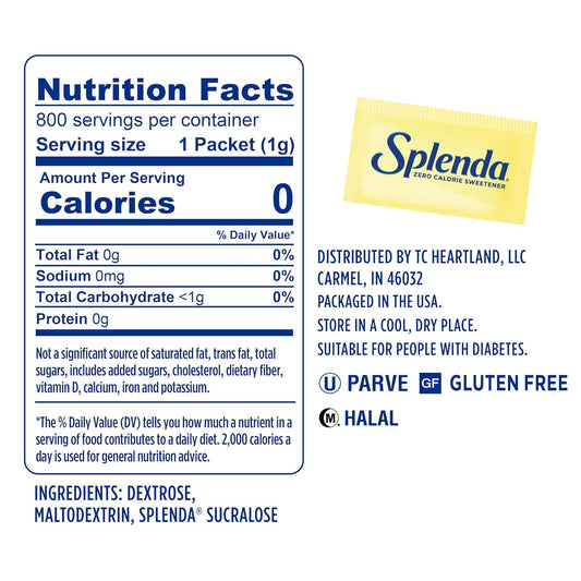 SPLENDA Zero Calorie Sweetener Value Pack, 800 Count Packets