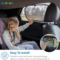 Enovoe Car Window Shades for Baby (4 Pack) - 21"x14" - Sun Shade Blocker, Cling - Glare Shield and UV Rays Protection for Your Child - Side Windows Screens for SUV- Mesh Window Shades for Car Baby