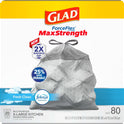 Glad ForceFlex MaxStrength Kitchen Drawstring Trash Bags, 20 Gal, Fresh Clean, 80 Ct, Pack May Vary