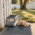 Cat Litter Mat - 23.2'' x 14.6'' Small Litter Trapping Mat, Easy to Clean Litter Box Mat, Waterproof, Urine-Proof, Non-Slip Kitty Litter Mats for Floor, Grey