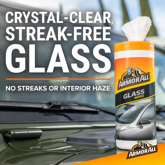 Armor All Protectant, Glass and Cleaning Wipes, Wipes for Car Interior and Car Exterior, 30 Count Each (Pack of 3)