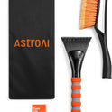 AstroAI 27" Snow Brush and Ice Scrapers for Car Windshield, Detachable Snow Scrapers with Ergonomic Foam Grip for Cars, Trucks, SUVs (Heavy Duty ABS, PVC Brush, Orange)