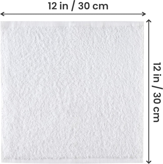 Utopia Towels 24 Pack Cotton Washcloths Set, 100% Ring Spun Cotton, Premium Quality Flannel Face Cloths, Highly Absorbent and Soft Feel Fingertip Towels, White