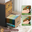 DEVAISE 3 Drawer Rolling File Cabinet with Lock, Wood Filing Cabinet fits Letter / A4 Size for Home Office, Rustic Brown