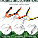 3 Pack Garden Pruning Shears, Stainless Steel Shears, Gardening Shears, Scissors, Garden Clippers, Pruning Snips, Pruning Shears for Gardening Tools
