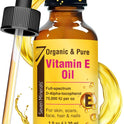 Seven Minerals Ultra Pure Vitamin E Oil - 75,000 I.U. Full-Spectrum D-Alpha Tocopherol, 1 Fl Oz - 100% Organic Vitamin E Oil for Skin, Face, Hair, and Scars - Naturally Occurring = Not Synthetic