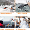 AstroAI 47.2" Ice Scrapers for Car Windshieldand Extendable Snow Brush with Foam Grip and 360° Pivoting Brush Head for Christmas Car Auto Truck SUV(Orange)