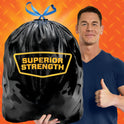 Hefty Strong 30 Gallon Trash Bags, Large Trash Bags 30 Gallon Size, Durable Drawstring Enclosure, Resists Punctures, Leaks, and Tears, Black, Unscented, 56 Bags