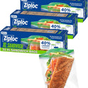 Ziploc XL Sandwich and Snack Bags with EasyGuide Texture, Plastic Storage Bags with Grip 'n Seal Technology, 90 Bags Total