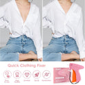 Stitch Gun for Clothes - Handheld Stitch Gun Quick Clothing Fixer - Tagging Gun - Includes 6 Needle, 1000 Black Fasteners & 1000 White Fasteners (Pink/Orange)