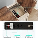 LINSY HOME Farmhouse End Table with Charging Station, Narrow Side Table for Living Room, Sofa Side Table with Drawer and Storage Cabinet, Small Nightstand for Home Office