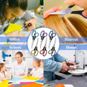 Scissors Set of 6-Pack, 8" Scissors All Purpose Comfort-Grip Handles, Sharp Scissor for Office Home School Craft Sewing Fabric Supplies, High/Middle School Student Teacher, Right/Left Hand