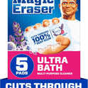 Mr. Clean Magic Eraser Sponge, Bathroom Cleaner, Shower Cleaner, Tub Cleaner, Soap Scum Remover, Bathroom Cleaning Supplies, Dawn Cleaning Power with Febreze Lavender Scent, Ultra Bath, 5ct