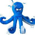 LEGEND SANDY Tough Dog Toys, Stuffed Chew Large Dog Toys to Keep Them Busy, Interactive Squeaky Tug of War Doggie Toy, Crinkle Blue Octopus