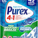 Purex 4-in-1 Laundry Detergent Pacs, Fresh Mountain Breeze, 66 Pacs