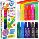 TBC The Best Crafts Paint Sticks,12 Classic Colors, Washable, Non-toxic, Tempera Paint Sticks for Kids and Students