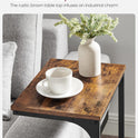 VASAGLE C-Shaped End Table, Side Table for Sofa, Couch Table with Metal Frame, Small TV Tray Table for Living Room, Bedroom, Rustic Brown and Black