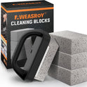 Heavy Duty Grill Cleaner, Grill Cleaning Bricks with Handle, Pumice Griddle Cleaning Stone Removing Stains for BBQ, Swimming Pool, Sink(4 Pack)
